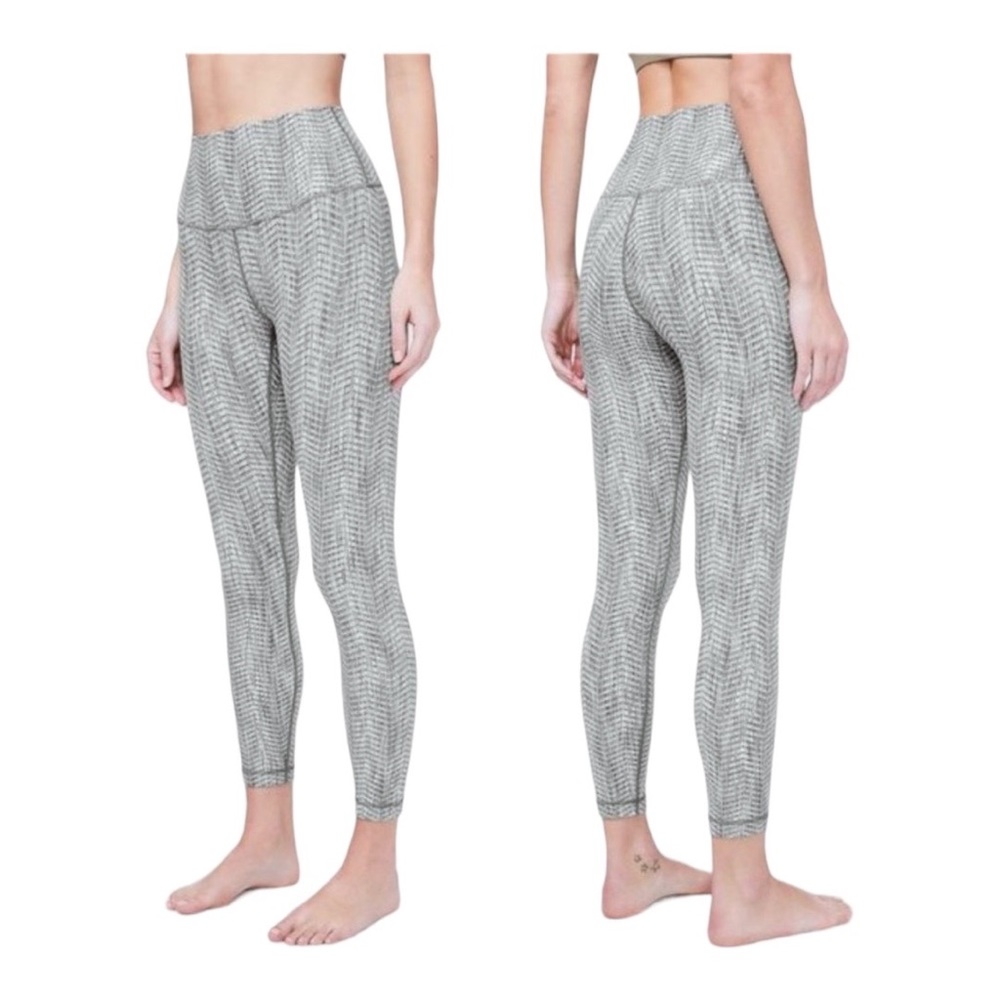 Lululemon Gray High Rise Arrow Jaquard Leggings
